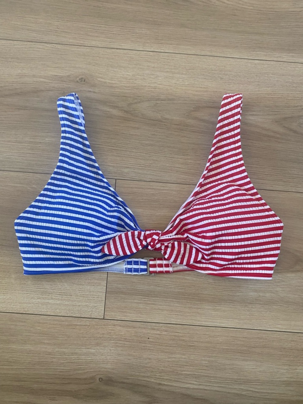 Abercrombie & Fitch Striped Knot Bikini Top USA Red white and blue